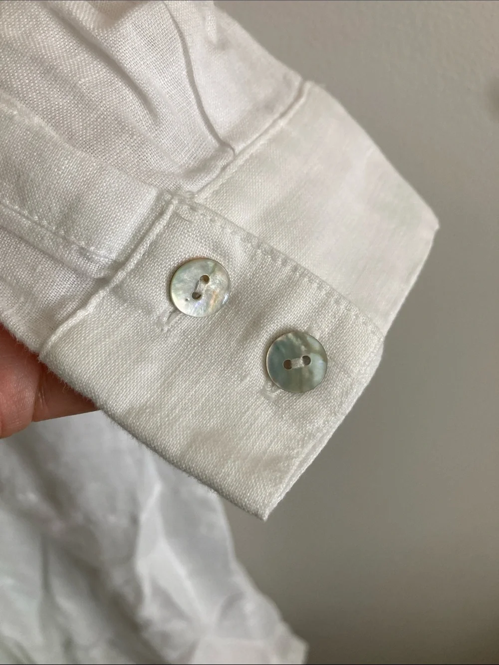 J. Jill White Linen asymmetrical Casual Button-Down Shirt, Women’s Size Small